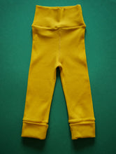 Charger l'image dans la galerie, Leggings côtelés évolutifs unis jaune moutarde
