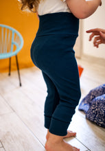 Charger l'image dans la galerie, Leggings côtelés évolutifs unis bleu profond