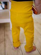 Charger l'image dans la galerie, Leggings côtelés évolutifs unis jaune moutarde