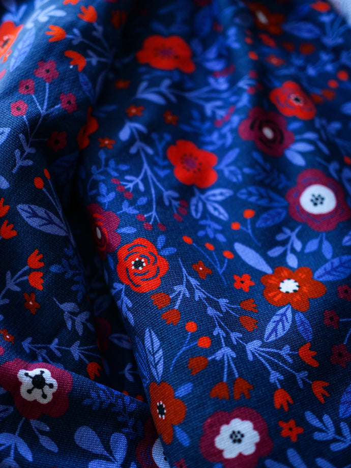 Coupon Tissu Carmin et Indigo