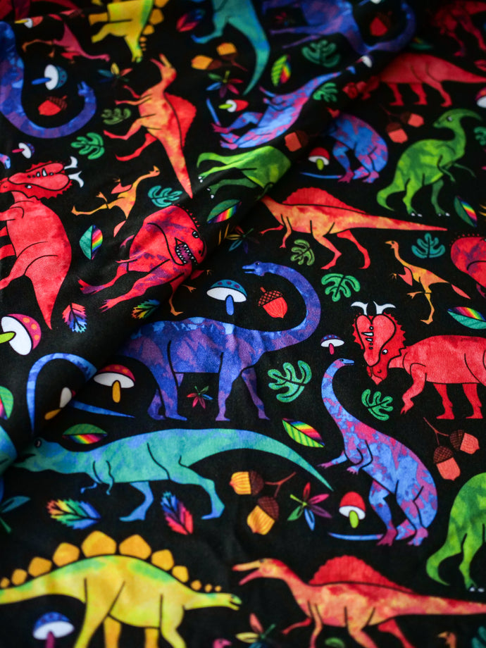 Coupon de tissu Dino noir