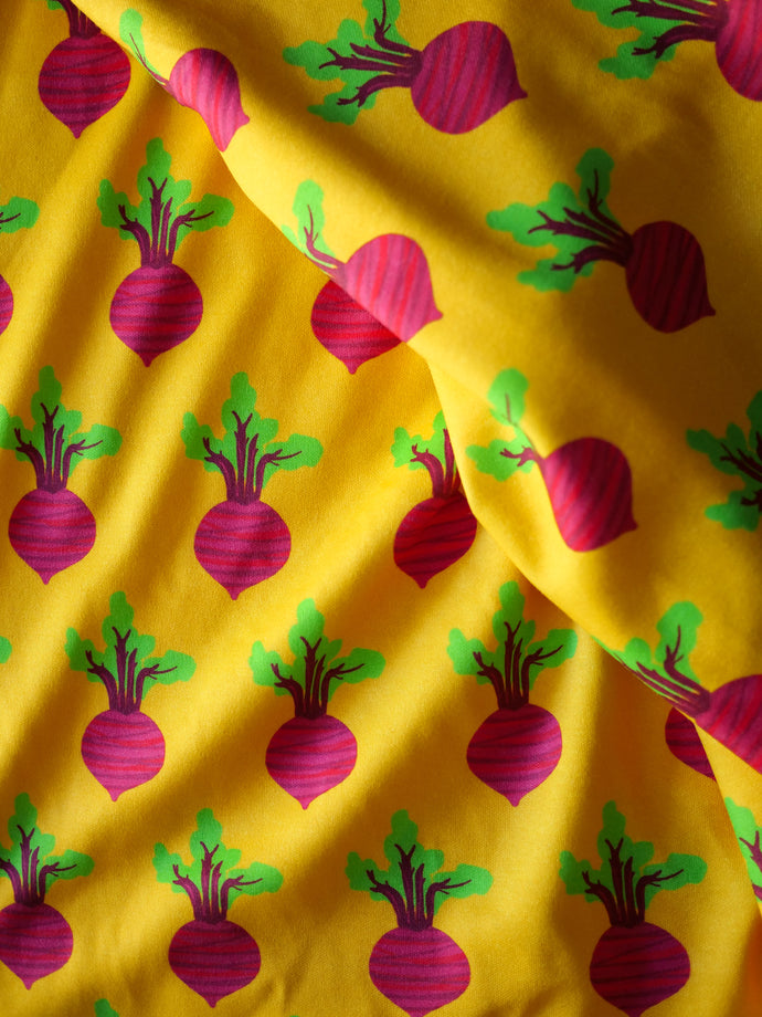 Coupon de tissu betteraves jaune