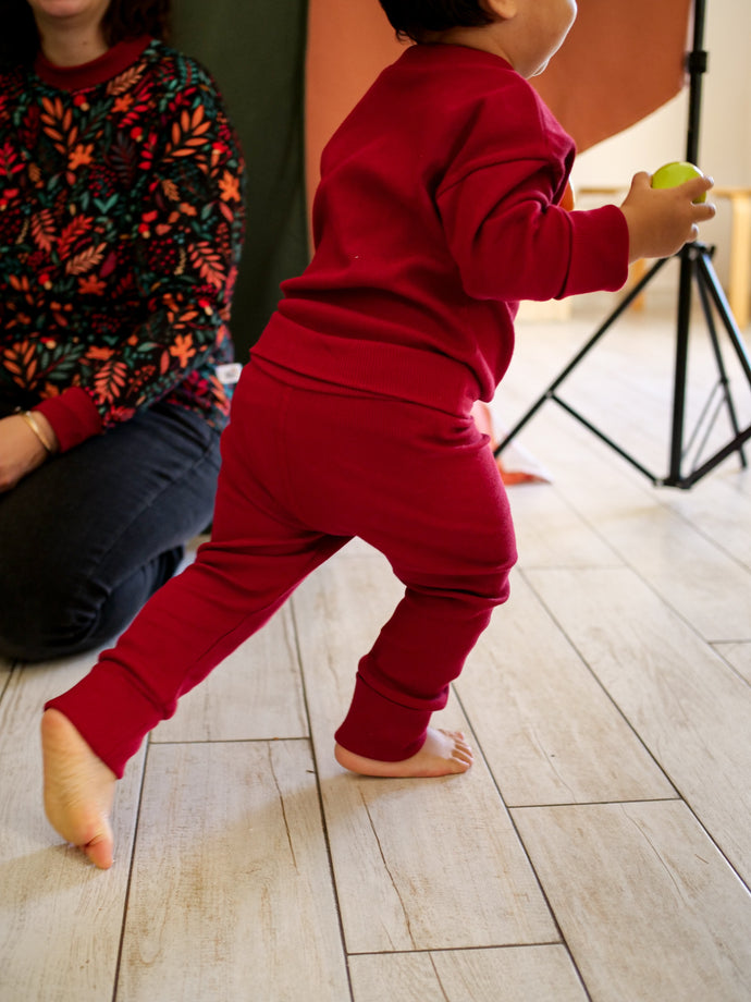 Leggings côtelés évolutifs Midnight red