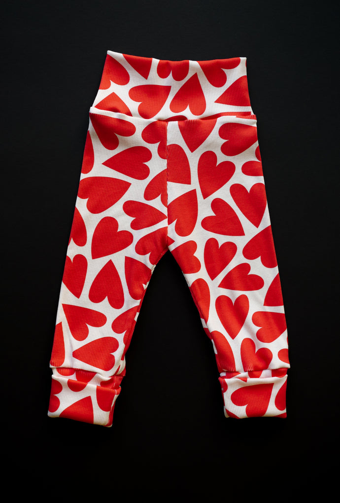 Leggings côtelés évolutifs Coeurs